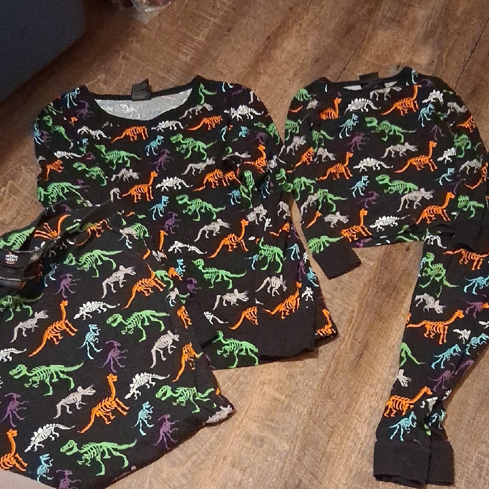 Colorful Dinosaur Print Kids Pajamas